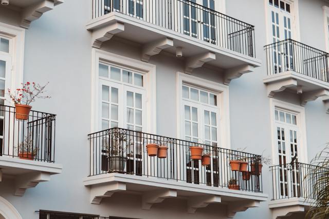 Some apartment balconies.