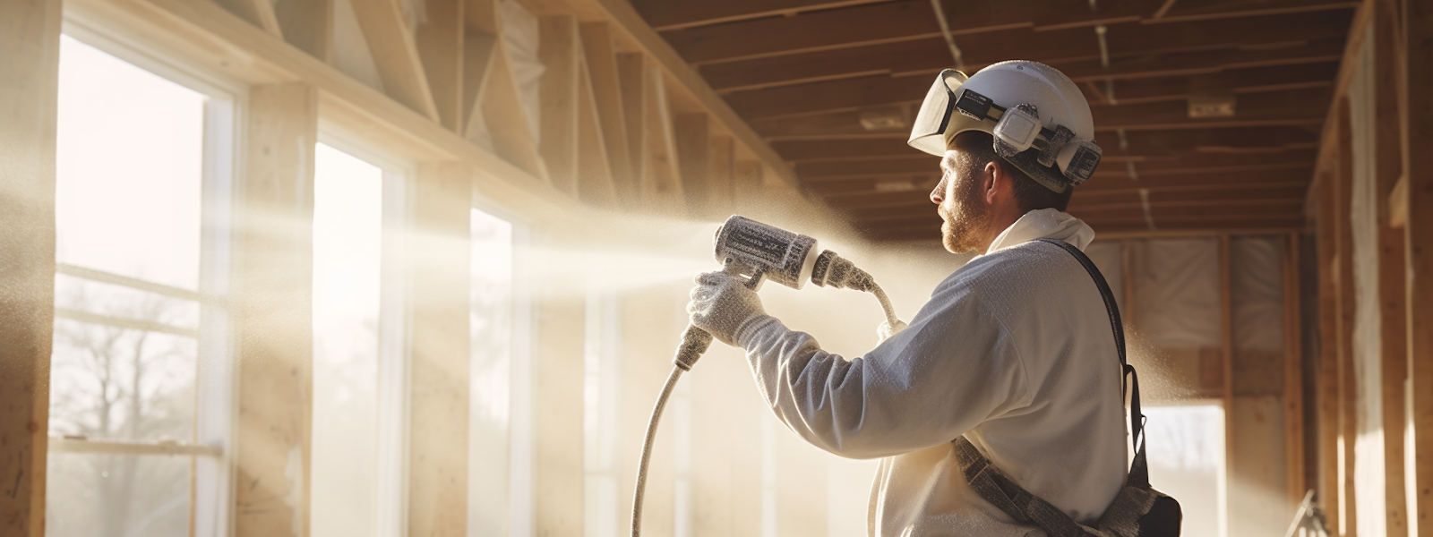 a professional contractor checking a product tag on a spray foam gun to identify an issue.