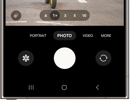 Camera app open on a Galaxy phone