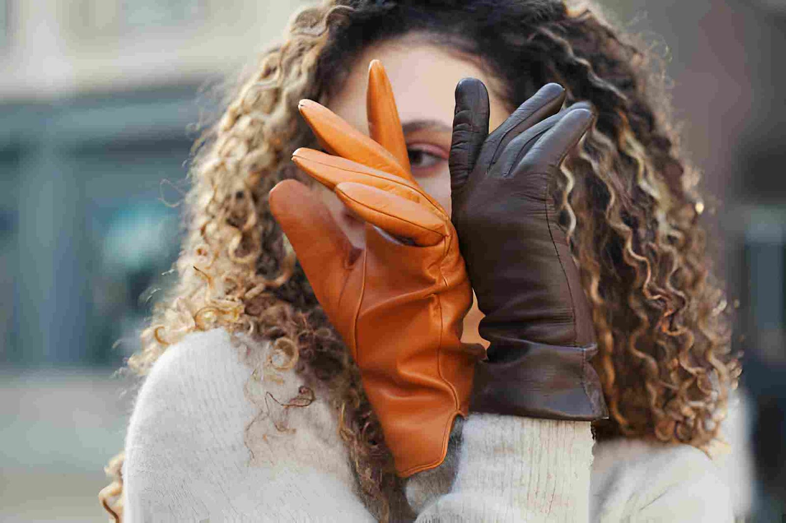 womens brown leather gloves