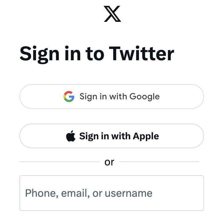 Twitter Sign-in Page
