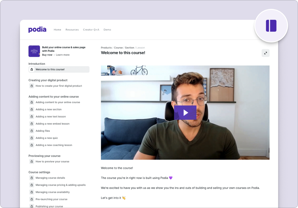Podia as Online Course Creator