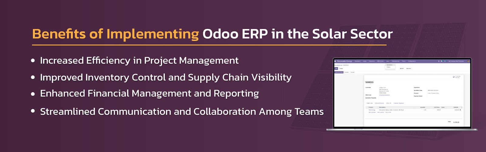 Benefits of Implementing Odoo ERP in the Solar Sector