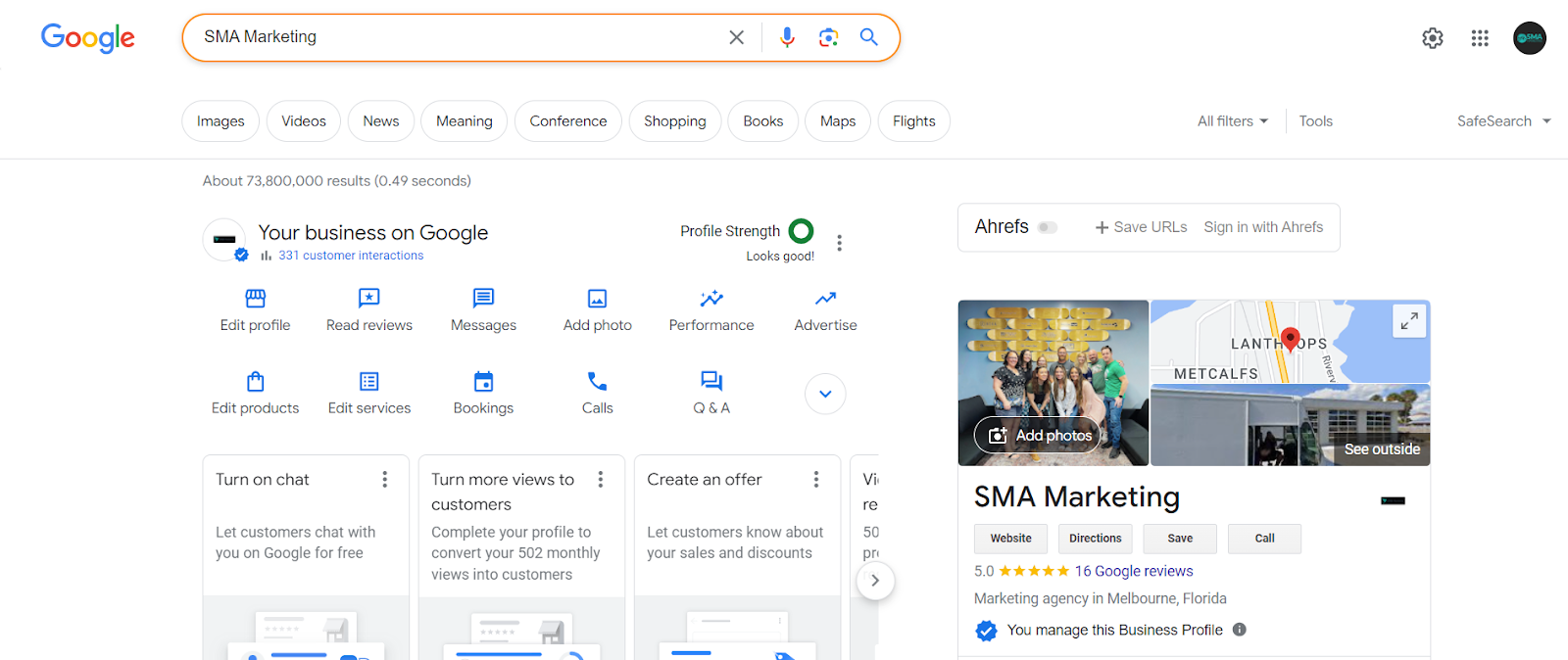 Google reviews for SMA Marketing