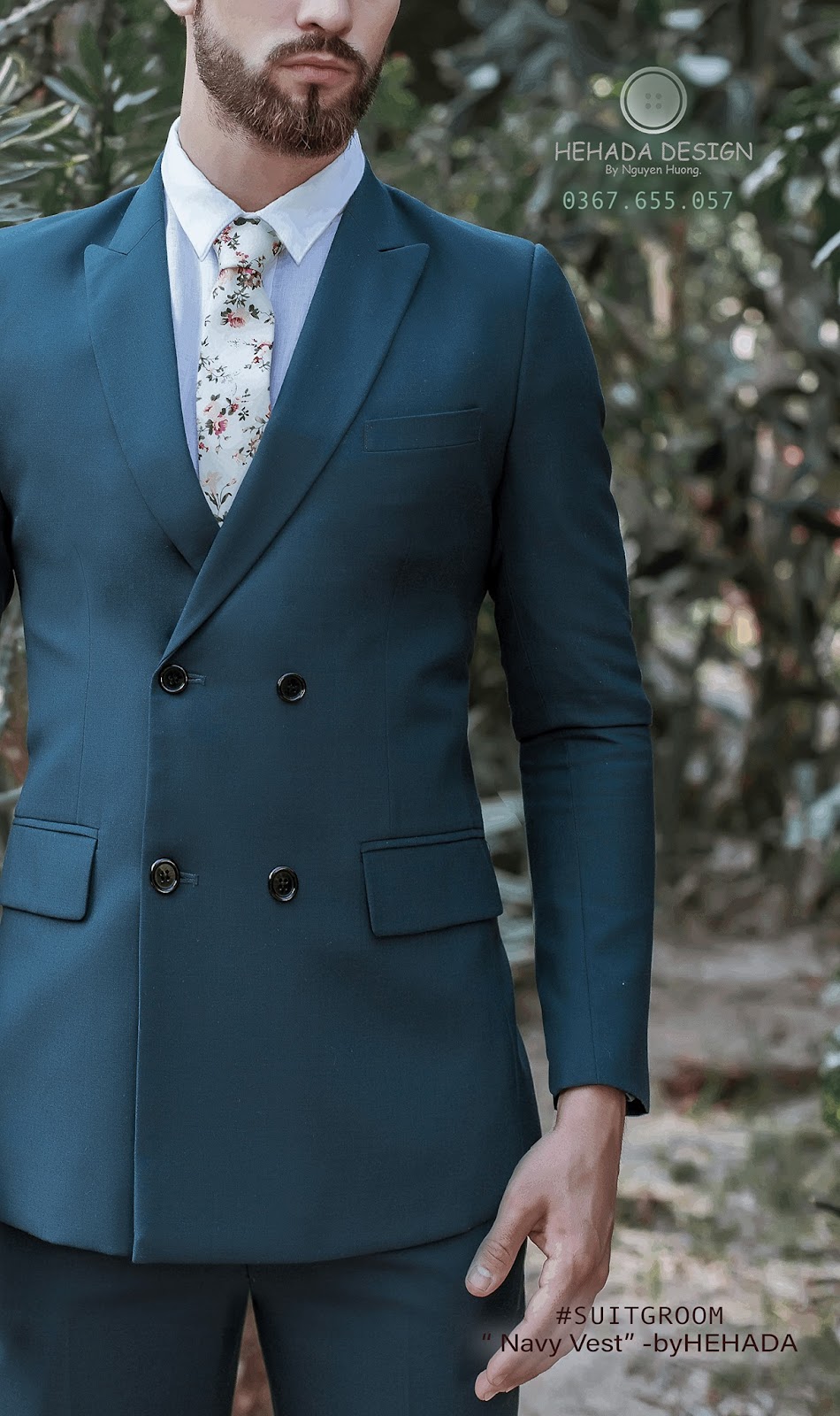 Cận form vest Navy Corlor