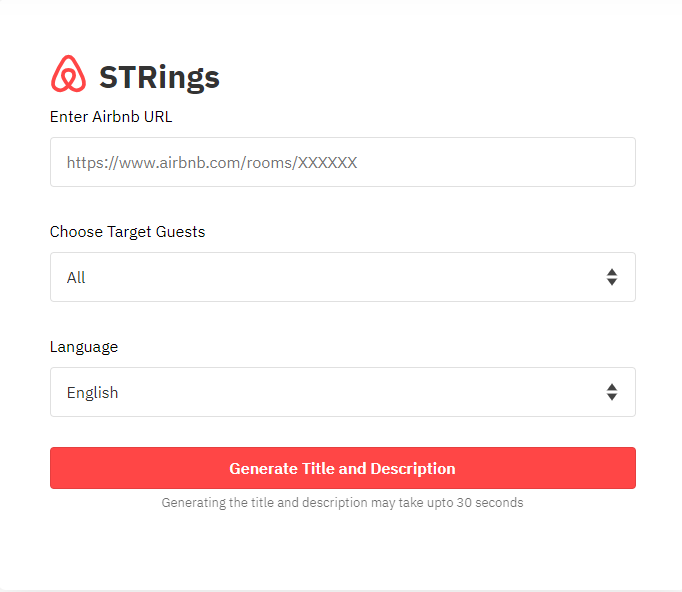 STRings: Airbnb Description Generator