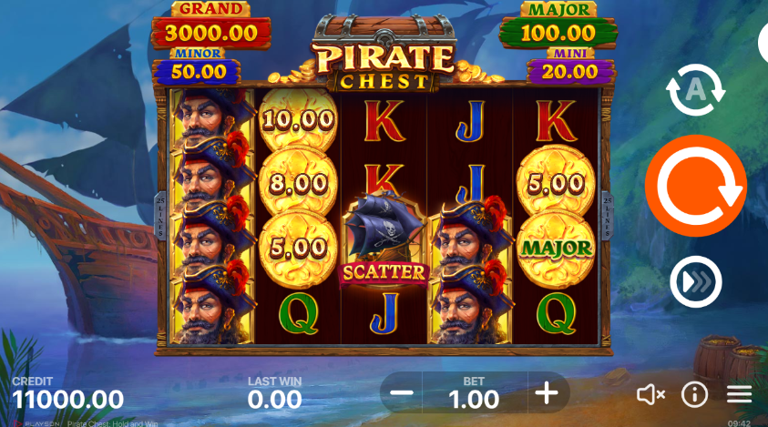 pirate chest slot screenshot by playson