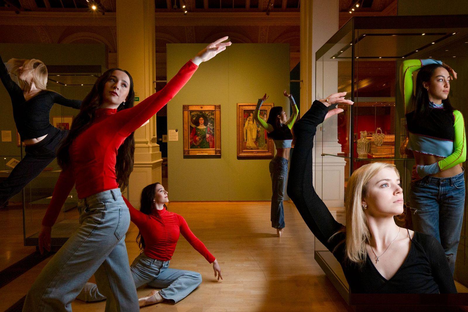 A group of women in a museumDescription automatically generated