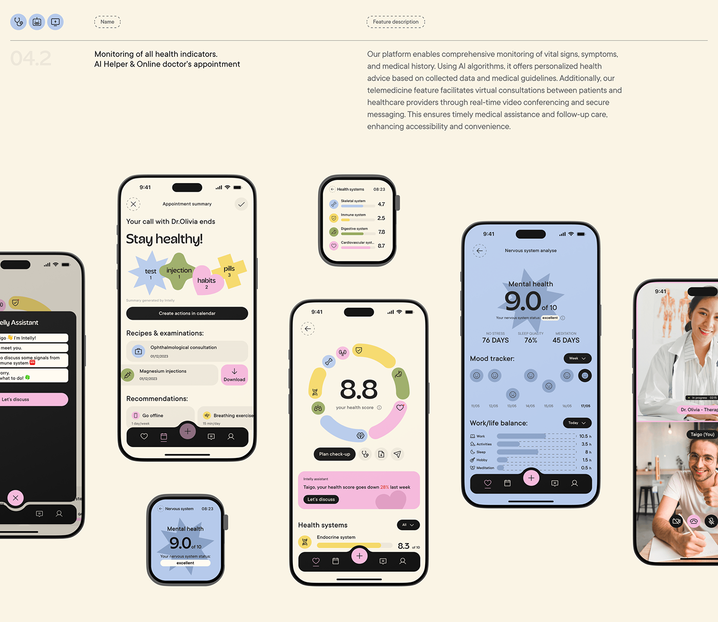 UI ux Health app design Mobile app Web Design  TELEMEDICINE healthcare Wellness medicine