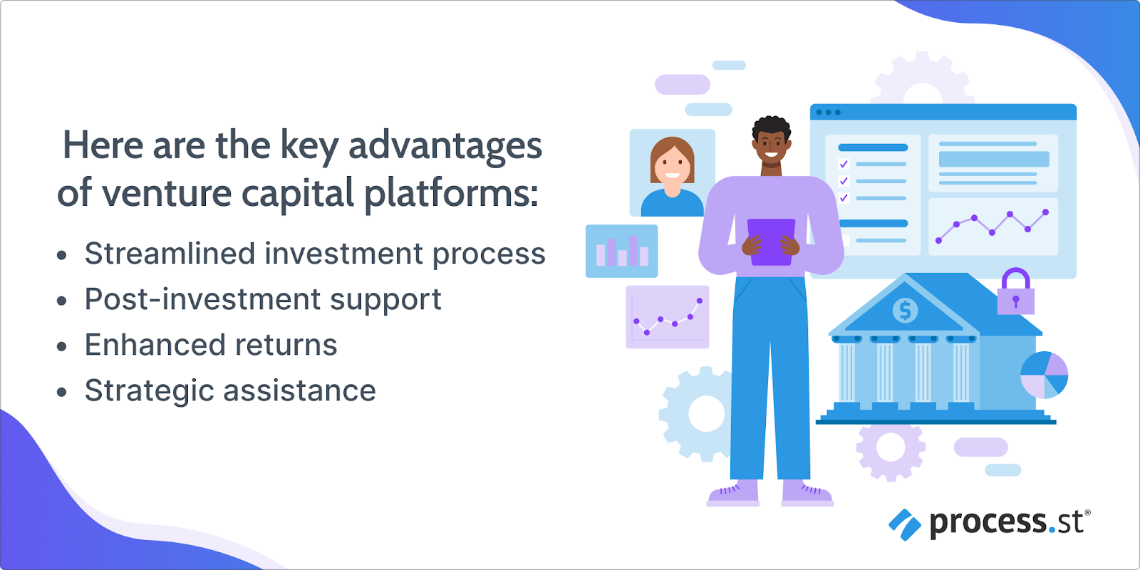 Image showing the key advantages of a venture capital platform