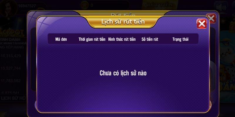 Truy cập vào lịch sử rút tiền 68 game bài để kiểm tra thông tin