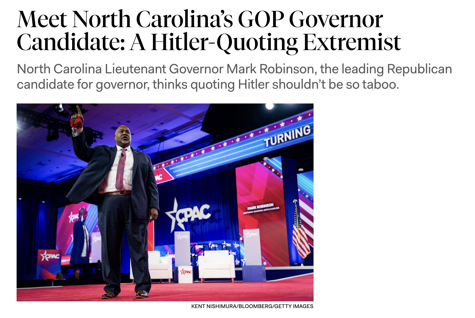 Meet North Carolina's GOP Governor Candidate: A Hitler-Quoting Extremist