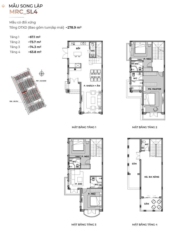 Thiết kế song lập dự án Vinhomes Ocean Park 3. Ảnh: Vinhomes