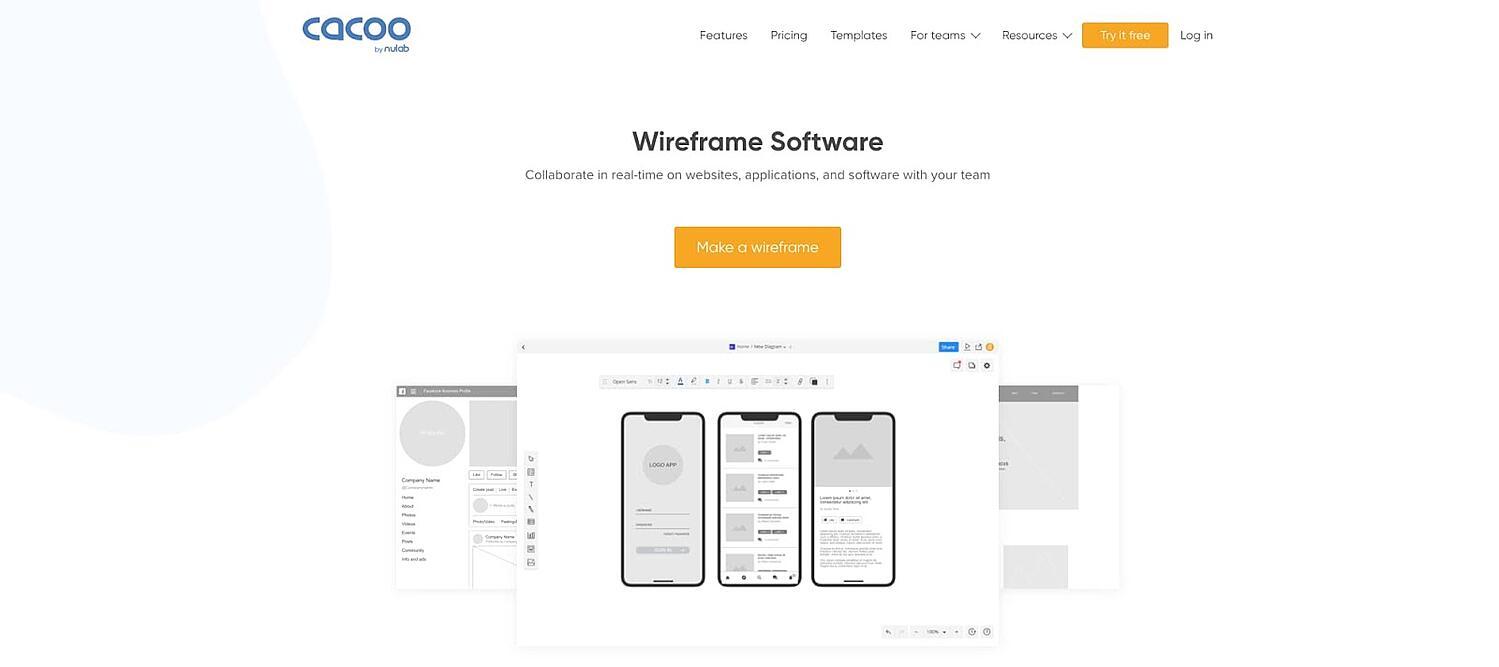 Wireframe Design from CacooIMG Name: CacooWireframe.png
