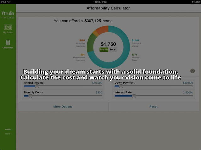 Screenshot of an interactive concrete cost calculator tool