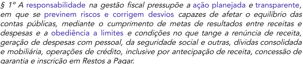 Texto base acerca dos princípios da LRF