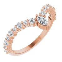 14K Rose 1/2 CTW Diamond V Ring