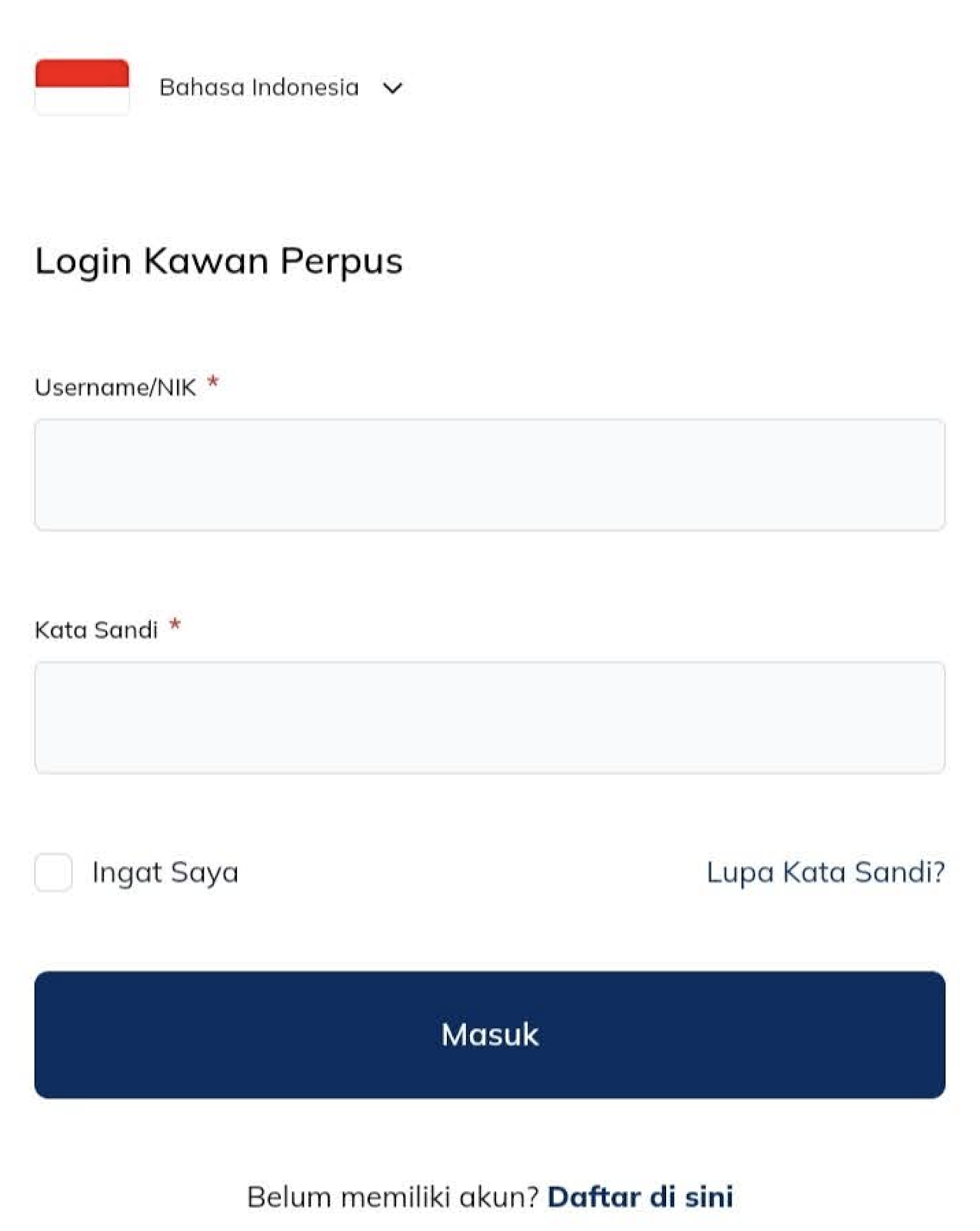 Log in to Kawan Perpus on JAKI