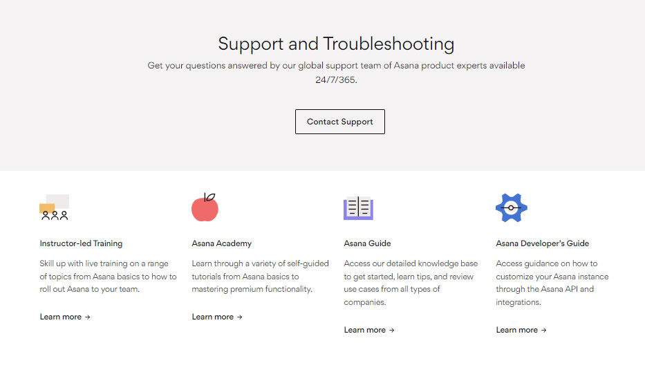 Customer Support for Asana