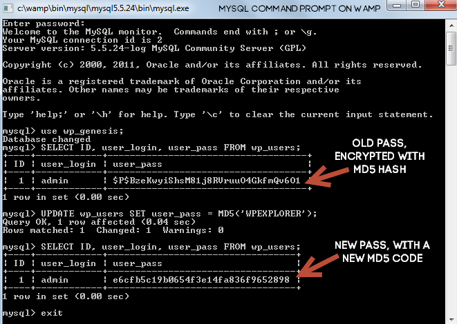 MySQL command prompt