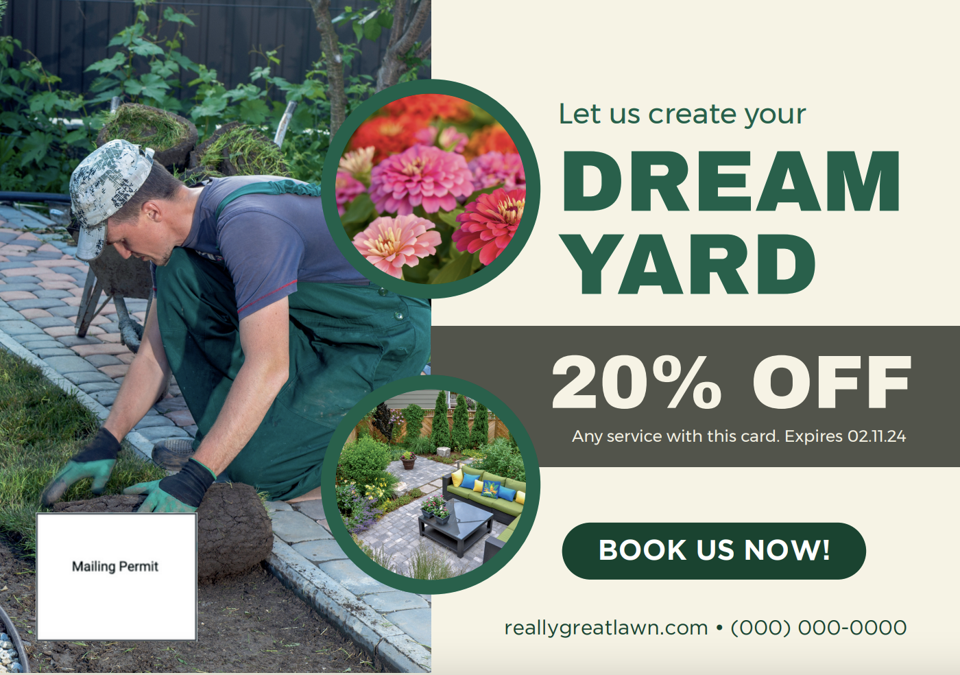 BACK 4: EDDM landscaping postcard template