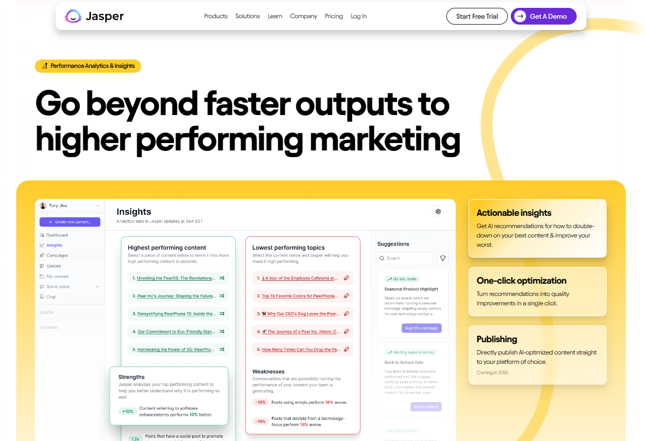 Go beyond faster outputs to higher performing marketing with Jasper AI