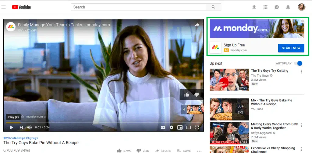 youtube video ad example