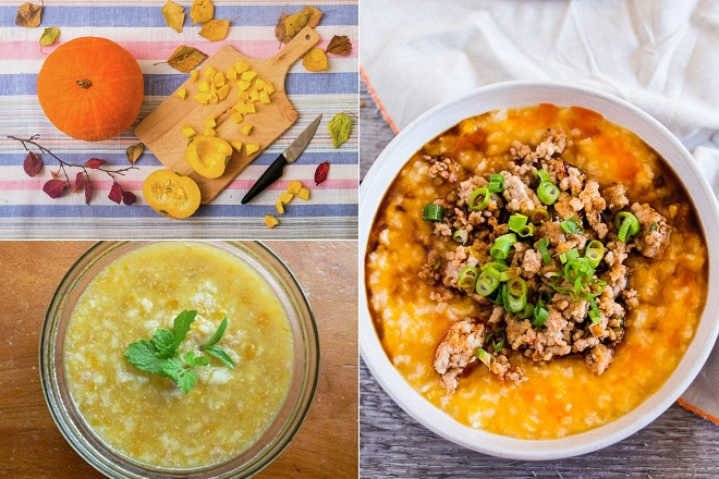Cháo thịt bò với bí đỏ cho bé ăn dặm