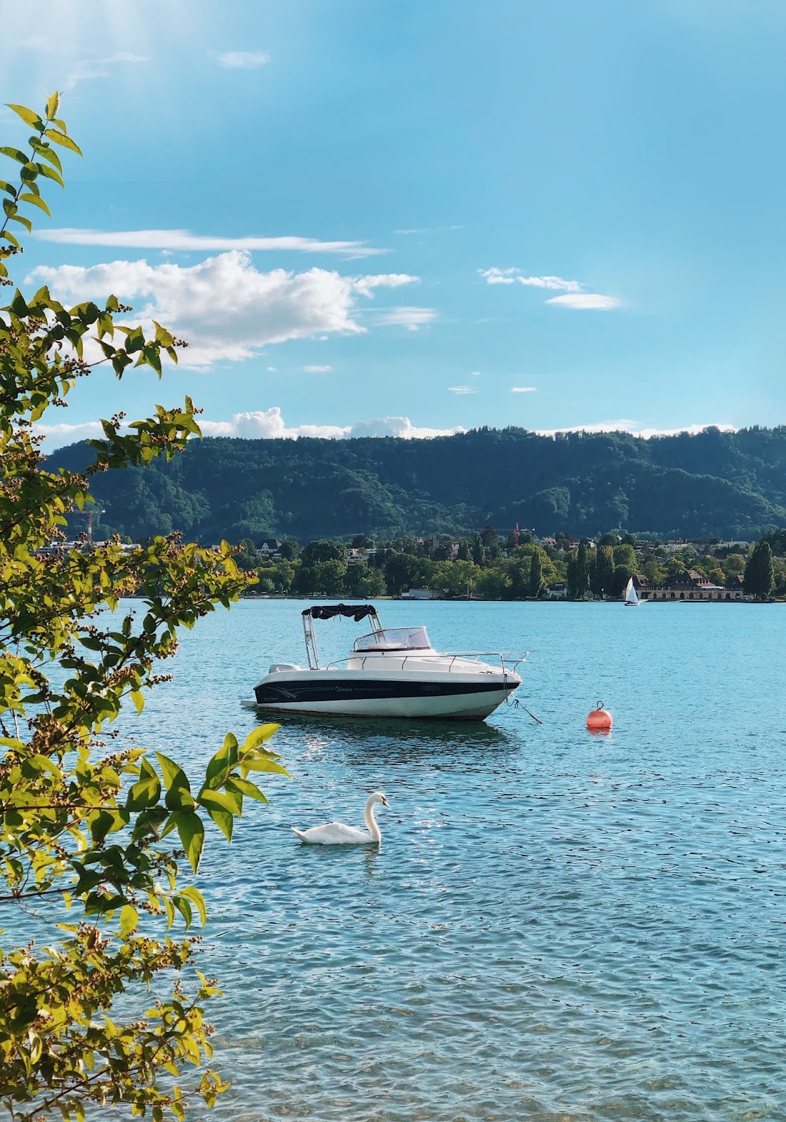 Tranquil waters of Lake Zurich framed by the majestic Swiss Alps