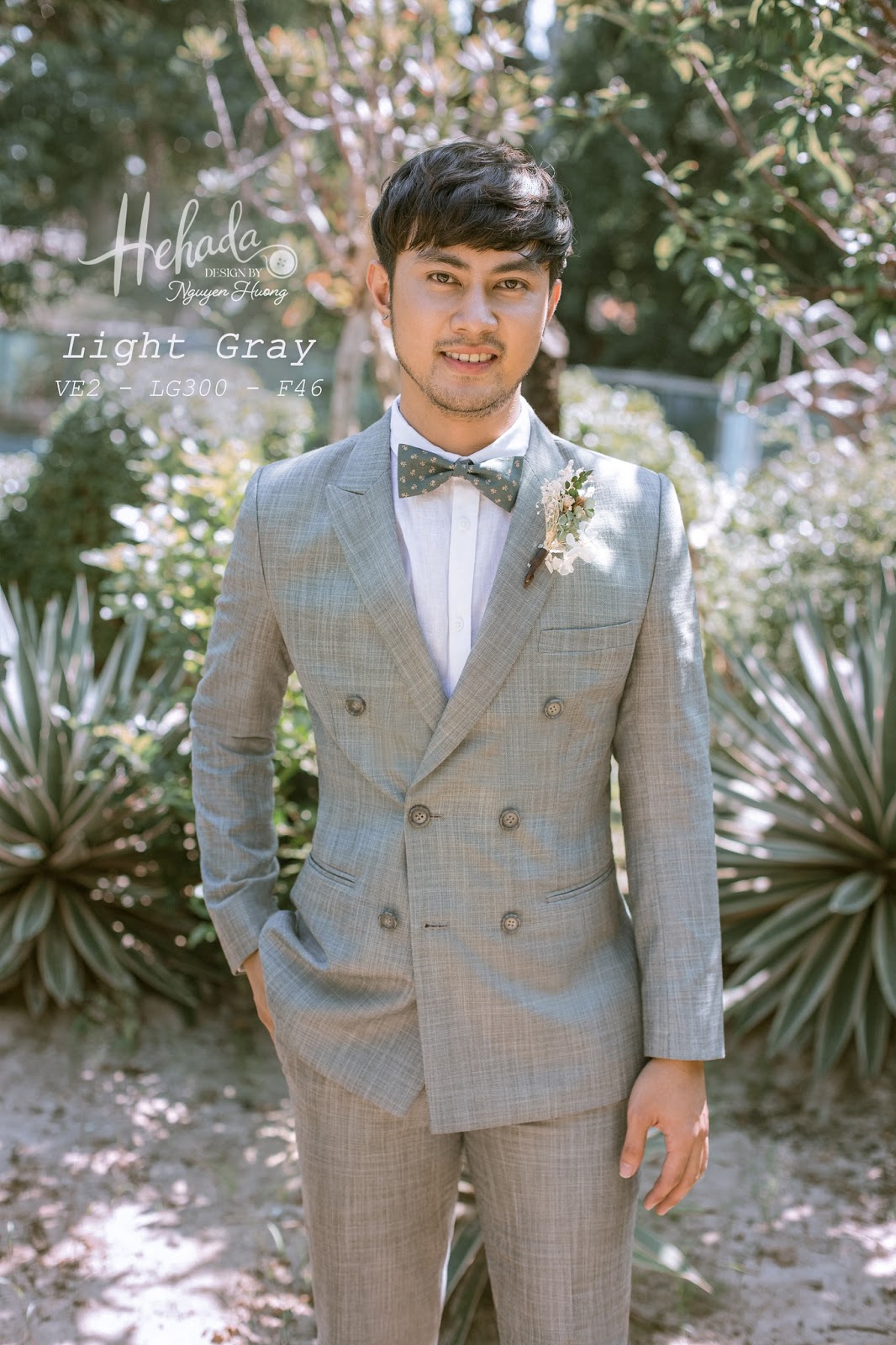 Vest họa tiết 4 nút Light Gray