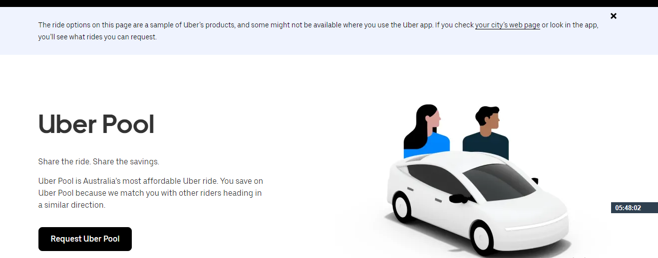 Uberpool carpooling app