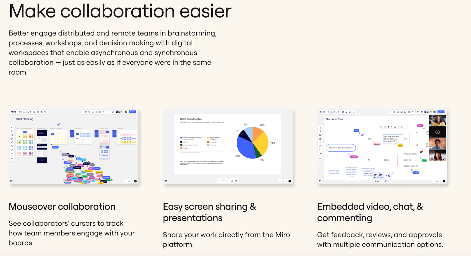 Miro's collaboration templates screenshot