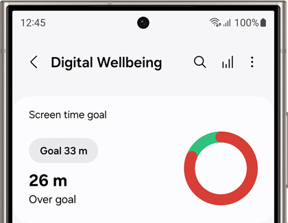 Digital Wellbeing screen displaying Screen time goal