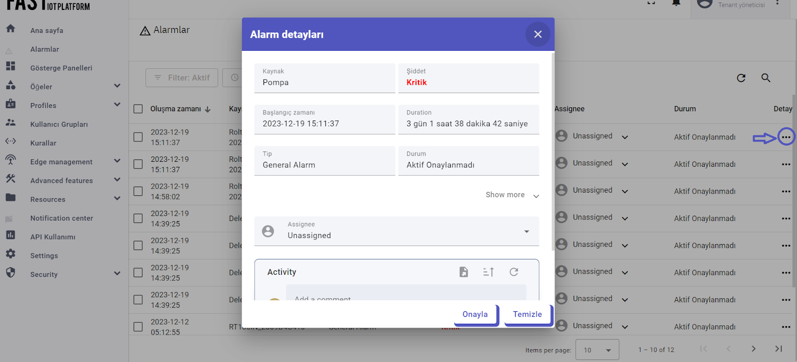 IoT Platform Alarm Management