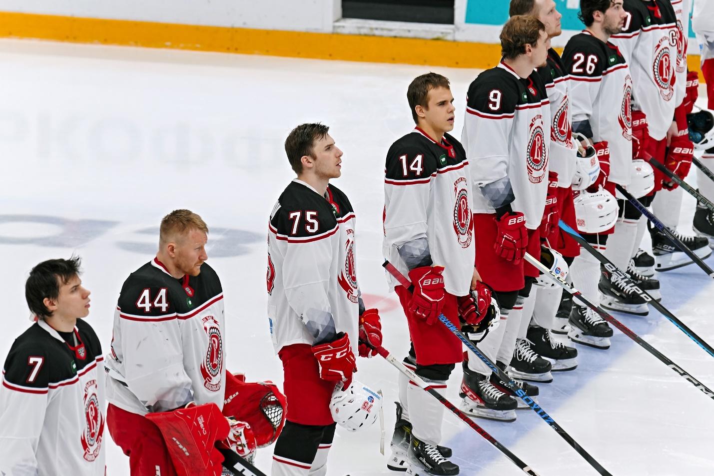 Хоккеисты «Витязя» в заключительном матче сезона КХЛ 2023/24