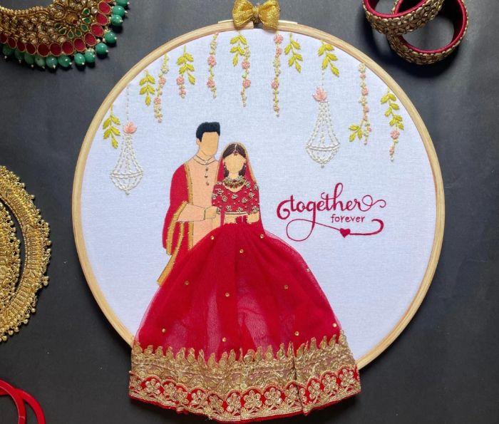 Wedding embroidery hoop