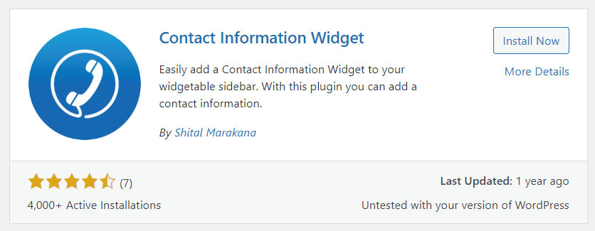 Contact Information Widget