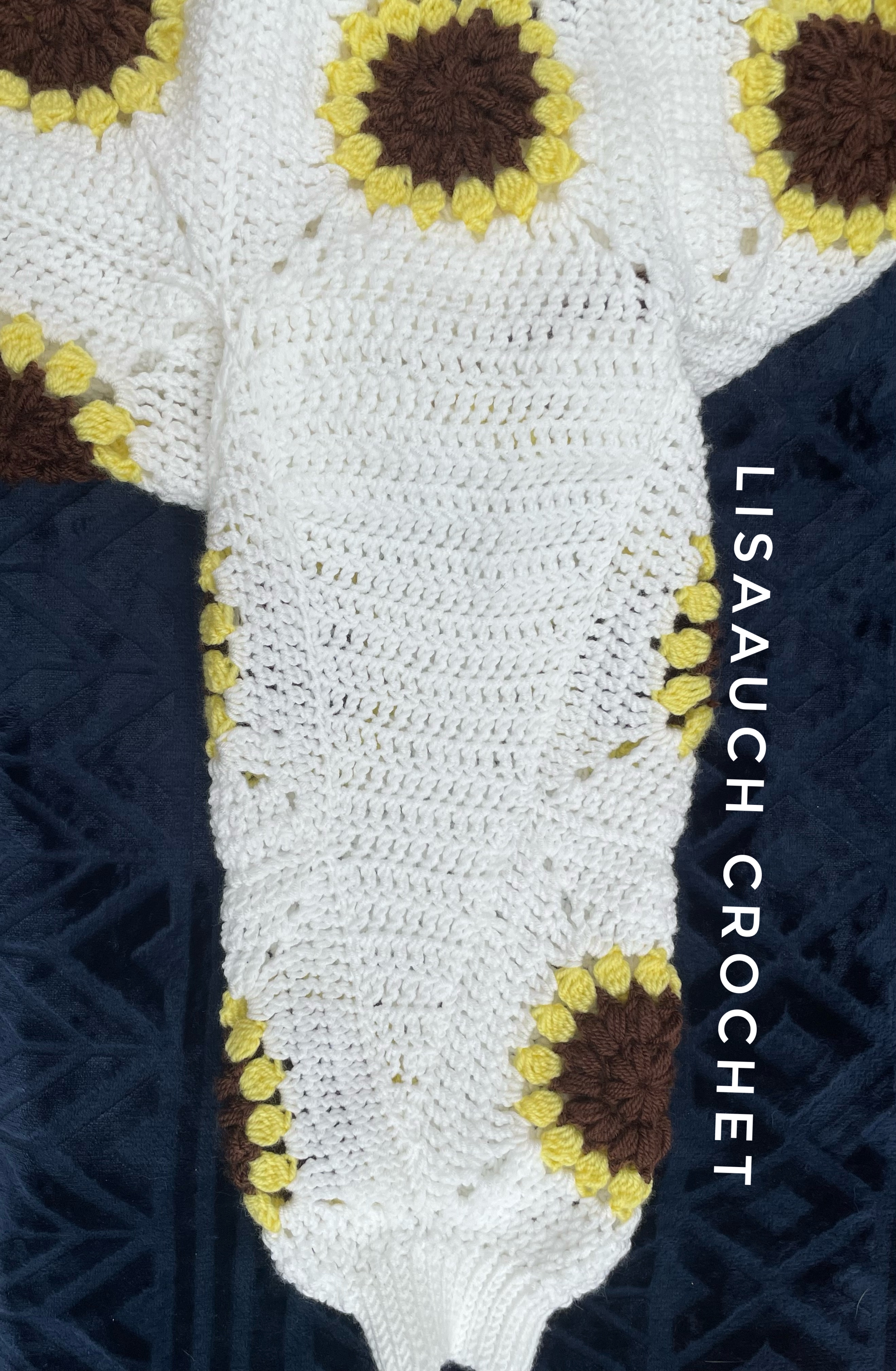 layout for a crochet cardigan made from granny sqaures - sunflower cardigan Crochet Cardigan Made from Sunflower Squares FREE Crochet Patterns