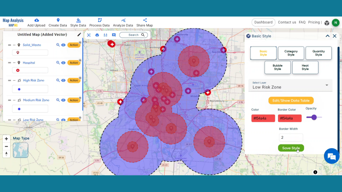 create gis map in healthcare 