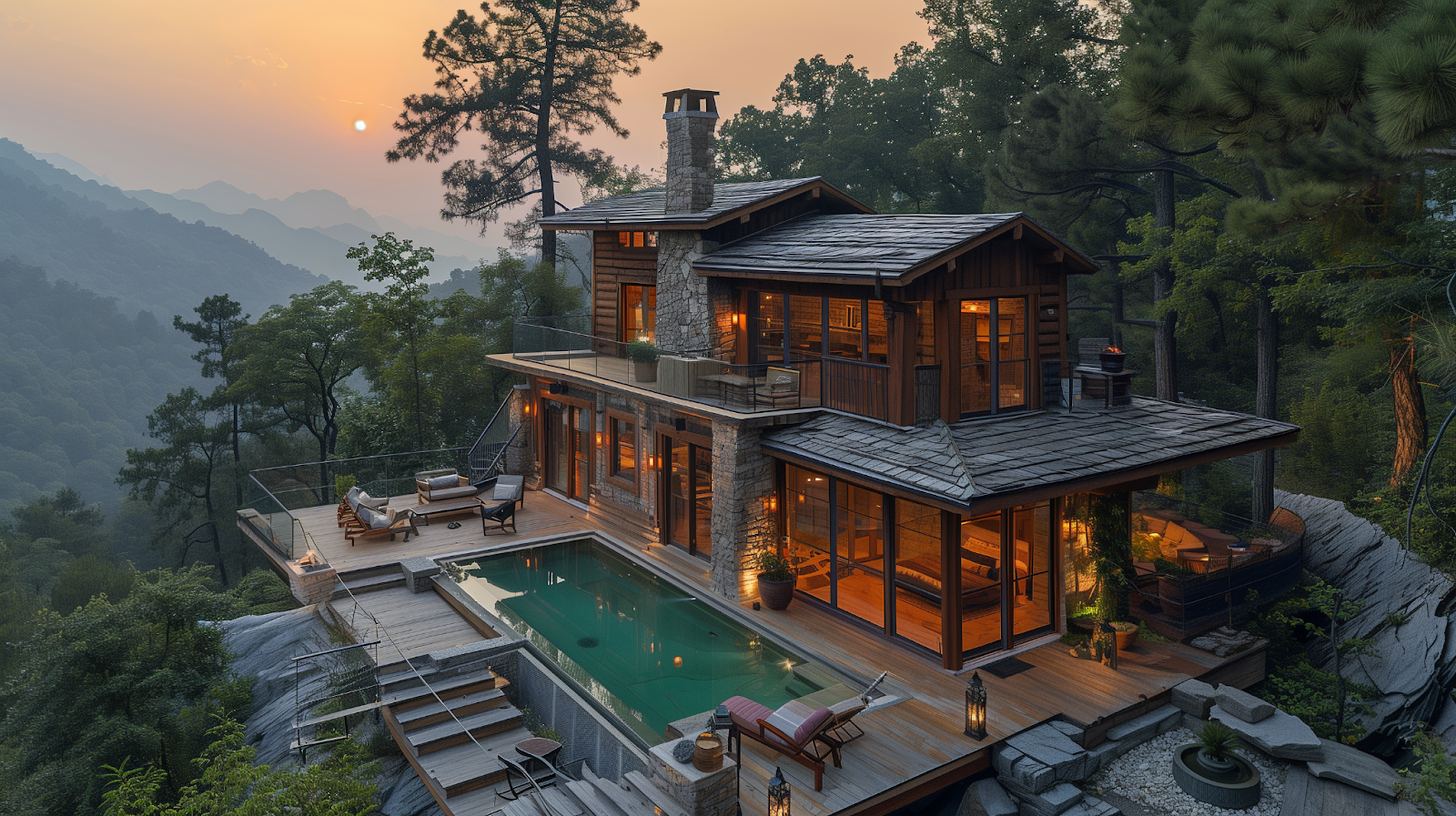 An exclusive off-the-grid luxury retreat in the mountains where one can unwind and relax