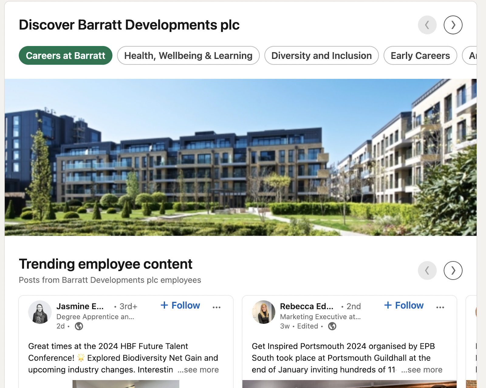 Barratt Developments are investing in LinkedIn