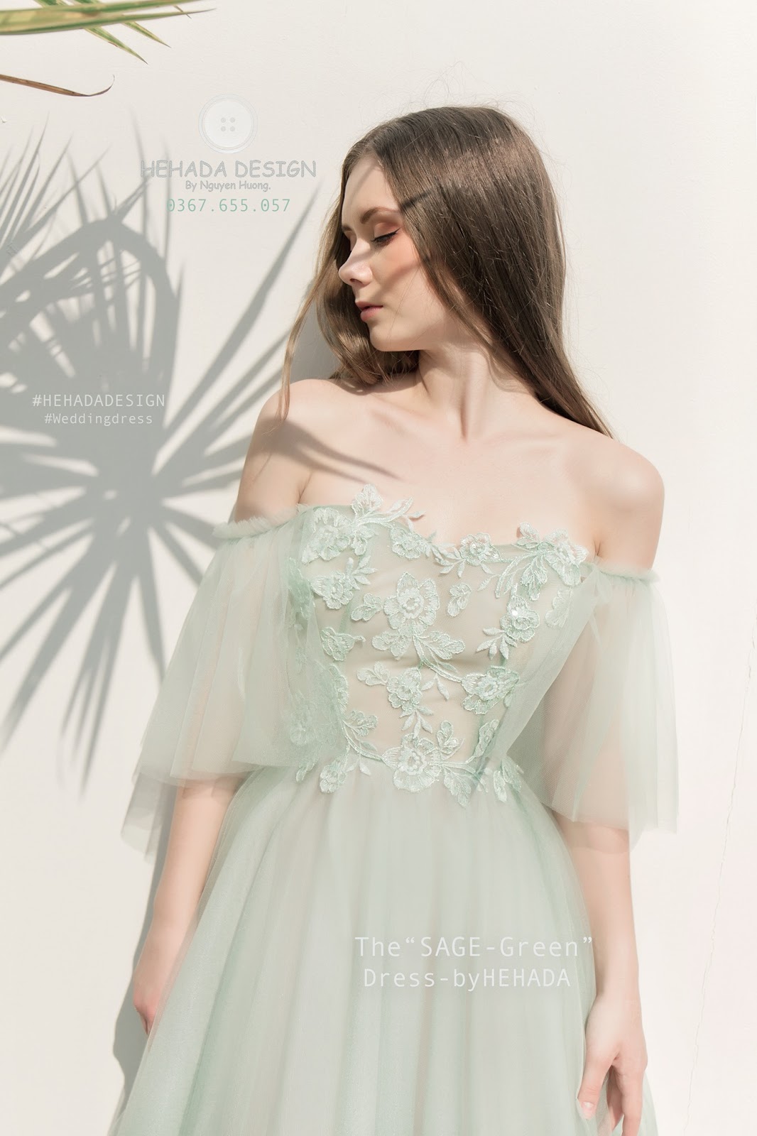 Chi tiết váy cưới Sage Green Dress