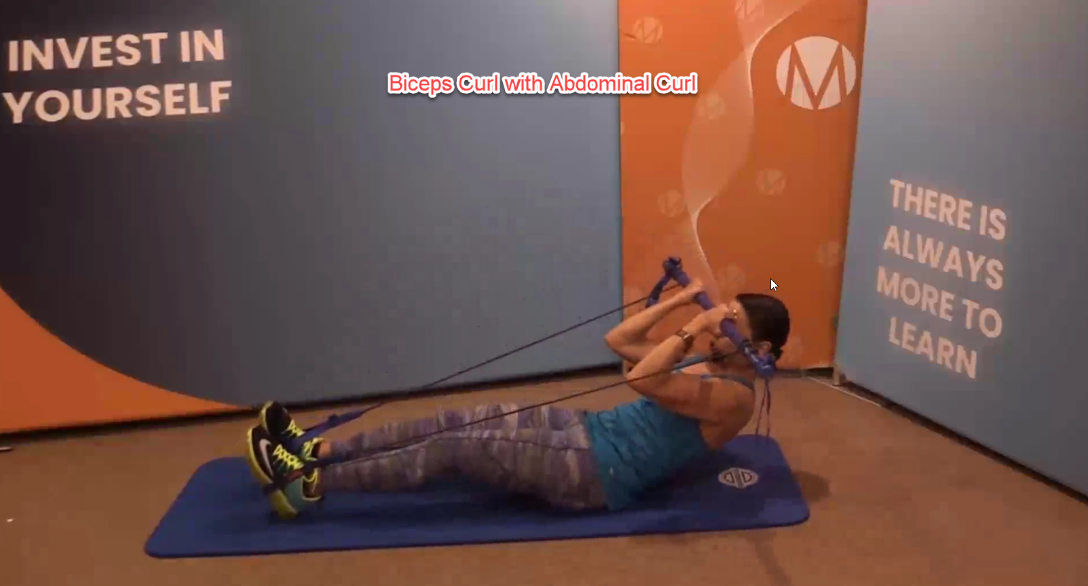 Biceps Curl with Abdominal Curl
