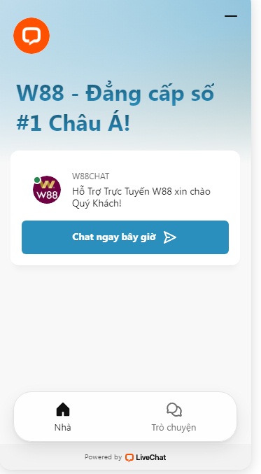 dịch vụ live chat W88