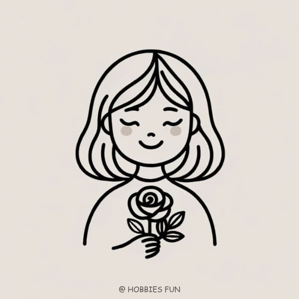 draw a rose, Rose with Girl