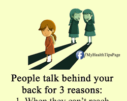 person talking behind someone's back