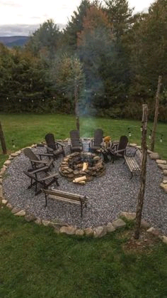 Brick And Gravel Patio Paver With A Fire Pit