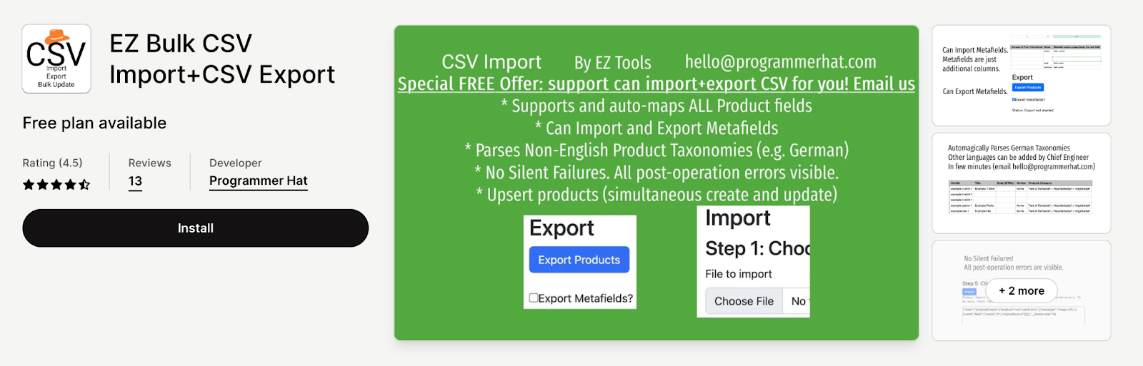 EZ Bulk CSV Import+CSV Export 