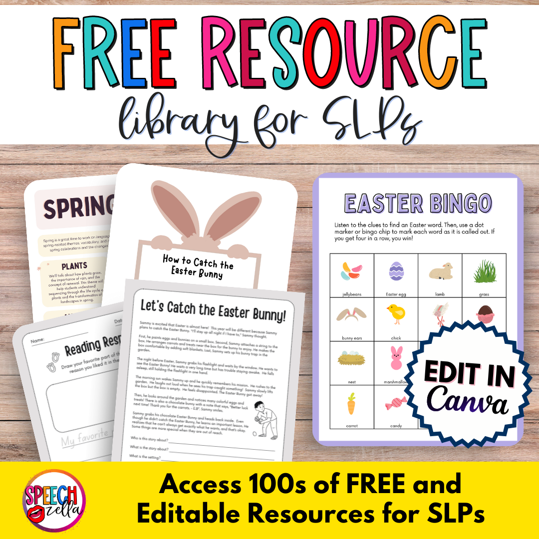 Get access to the Free Resource library for SLPs today!