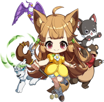 Promotional artwork of the Beast Tamer class from MapleStory.
